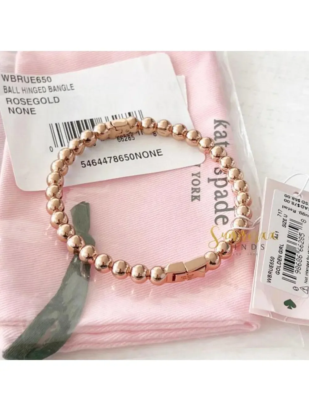 Kate Spade Golden Girl Ball Hinged Bangle Rose Gold - Picture 4 of 13